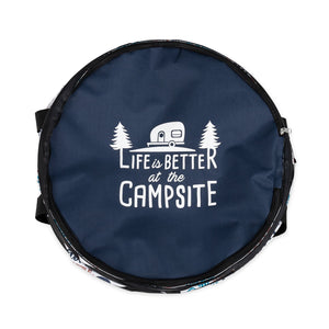 Camco Campsite Pop Up Utility Container with Liner and Zipper Close, Multicolor
