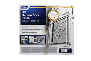 Camco RV/Camper Deluxe Screen Door Grille Adjustable Up To 20" to 32", Black