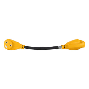 Camco 55225 Power Grip RV 125 Volt Two Plug 15 Amp to Single 30 Amp Adapter