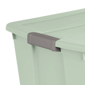 Sterilite 20 Gal Latch Tote Home Storage Organizer Bin w/ Handles, Mint, 12-Pack