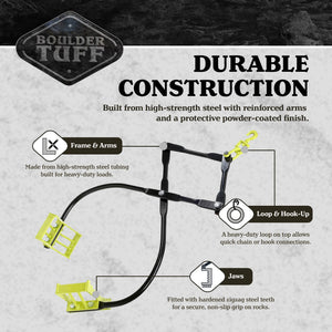 Boulder Tuff Powder Coated Metal 3,000 Pound High Capacity Rock Boulder Tongs