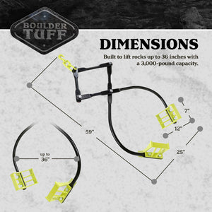 Boulder Tuff Powder Coated Metal 3,000 Pound High Capacity Rock Boulder Tongs