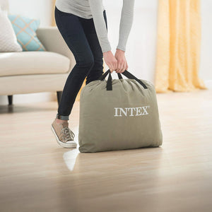 Intex Dura Beam Deluxe Pillow Raised Airbed Mattress w/ Built In Pump, Twin, 2 Pack