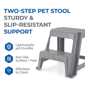Gracious Living 16" Plastic 2 Step Portable Garage Home & Kitchen Stool (4 Pack) - TRAPSKI