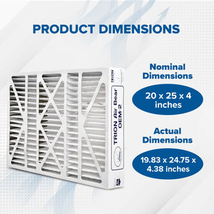 Trion Air Bear OEM 20x25x4 Inch MERV 13 Replacement Air Purifier Filter, 2 Pack