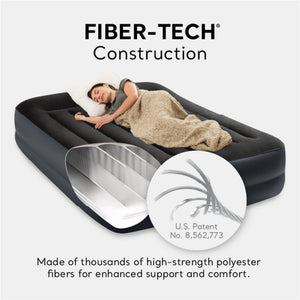 Intex Dura Beam Plus Pillow Raised Airbed Mattress w/Built in Pump, Twin(2 Pack)