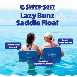 TRC Recreation Lazy Bunz Foam Water Saddle Swimming Pool Float, Blue (2 Pack)