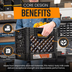 Juggernaut Storage Crate for Office Storage & Classroom Organization, 4-Pack