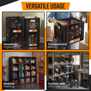 Juggernaut Storage Crate for Office Storage & Classroom Organization, 4-Pack