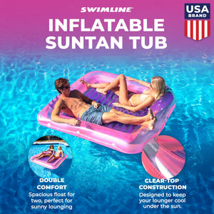 Swimline Original XL Suntan Tub Relaxing Outdoor Water Lounge Float, Pink/Purple