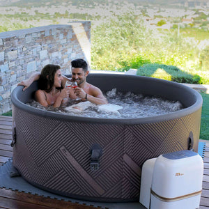 MSpa Round Inflatable Bubble Massage Spa, 4 to 6 Person Outdoor Hot Tub, Mono