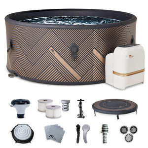 MSpa Round Inflatable Bubble Massage Spa, 4 to 6 Person Outdoor Hot Tub, Mono