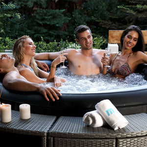 MSpa Round Inflatable Bubble Massage Spa, 4 to 6 Person Hot Tub, Super Camaro - TRAPSKI