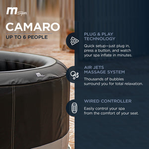 MSpa Round Inflatable Bubble Massage Spa, 4 to 6 Person Hot Tub, Super Camaro - TRAPSKI