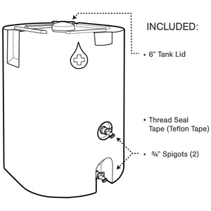 WaterPrepared 160 Gal Stackable Design Utility Water Tank w/ Large Cap, (3 Pack)