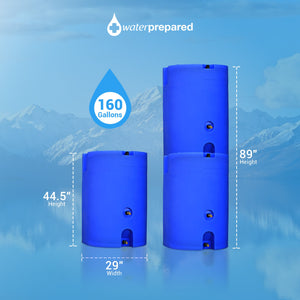 WaterPrepared 160 Gal Stackable Design Utility Water Tank w/ Large Cap, (3 Pack)