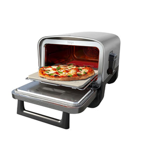 Ninja 8-in-1 Electric Programmable Metal Woodfire Pizza Oven w/ Timer, Grey (Certified Refurbished)