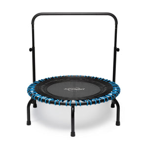 JumpSport 350 Series 39" Trampoline & Handle Bar Bundle, 30 Adjustable Bungees, Stable No-Tip Arched Legs, & 60 Day Streaming Trial