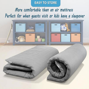 Native Nest Japanese Futon Floor Mattress, Foldable Shikibuton Bed, Full, Grey