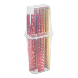 Sterilite 12 Pack Vertical Wrap Storage Box, Holds 25 Rolls, 40" Tall, Clear