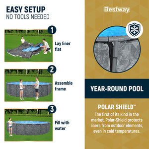 Bestway APX 365 22'x52" Round Above Ground Swimming Pool Set with Pump & Ladder