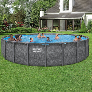 Bestway APX 365 22'x52" Round Above Ground Swimming Pool Set with Pump & Ladder