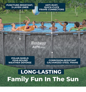 Bestway APX 365 22'x52" Round Above Ground Swimming Pool Set with Pump & Ladder