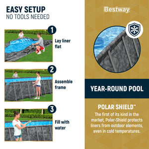 Bestway APX 365 31'4" x 16' x 52" Rectangular Above Ground Swimming Pool Set
