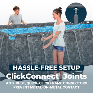 Bestway APX 365 31'4" x 16' x 52" Rectangular Above Ground Swimming Pool Set - TRAPSKI