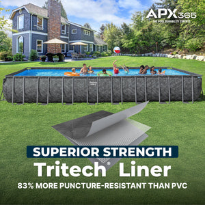 Bestway APX 365 31'4" x 16' x 52" Rectangular Above Ground Swimming Pool Set - TRAPSKI