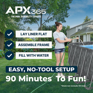 Bestway APX 365 31'4" x 16' x 52" Rectangular Above Ground Swimming Pool Set - TRAPSKI