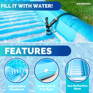 Swimline Original Suntan Tub Relaxing Outdoor Water Lounge Float, Blue (3 Pack)