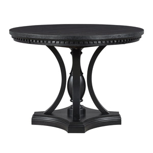 5 Piece Dining Set Extendable Round Table And 4 Chairs - Black / Oak