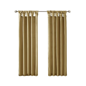 Twist Tab Lined Window Curtain Panel Bronze 50x84