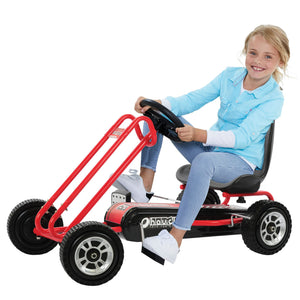 hauck Blizzard Ergonomic Pedal Ride On Go Kart Toy for Boys & Girls Ages 4-8,Red