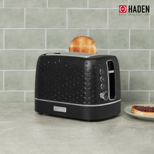 Haden Starbeck 2 Slice Wide Slot Stainless Steel Toaster, Black & Chrome - TRAPSKI