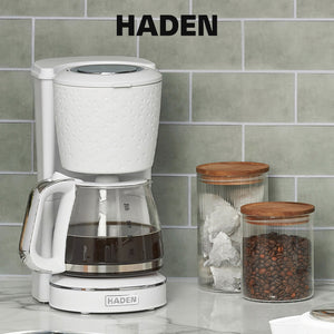 Haden Starbeck Coffee Machine, 10 Cup Automatic Coffee Maker, White & Chrome