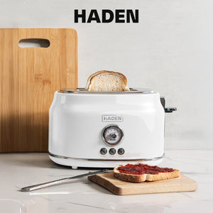 Haden Dorset 2 Slice Extra Wide Slot Stainless Steel Toaster with Tray, Ivory