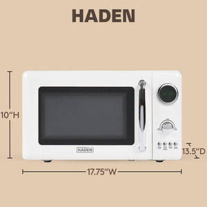 Haden 700 Watt 0.7 Cubic Foot Microwave Oven with Digital Controls, Ivory/Chrome