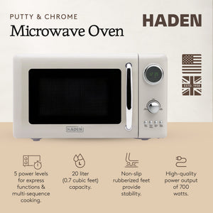 Haden 700 Watt 0.7 Cubic Foot Microwave Oven with Digital Controls, Putty/Chrome - TRAPSKI