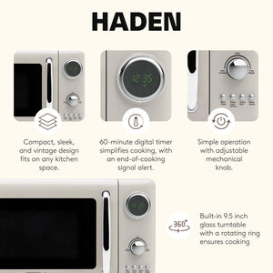 Haden 700 Watt 0.7 Cubic Foot Microwave Oven with Digital Controls, Putty/Chrome - TRAPSKI
