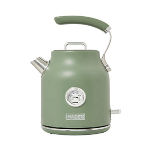 Haden Dorset 1.7 Liter Electric Water Kettle with 360-Degree Base, Cedar Green - TRAPSKI