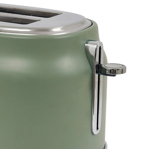 Haden Dorset 2 Slice Wide Slot Stainless Steel Toaster, Cedar Green & Chrome