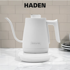 Haden Electric Tea Kettle, Gooseneck Hot Water Boiler, 0.6L Teapot, Ivory/Chrome