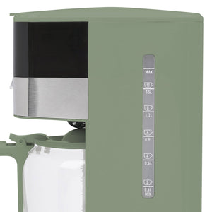 Haden Programmable Drip Coffee Maker, 12 Cup Cafe Machine & Carafe, Green/Chrome