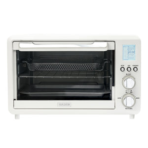 Haden Countertop 6 Slice Toaster Oven Air Fryer Combo for Kitchen, Ivory/Chrome