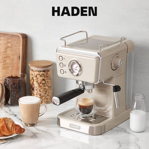 Haden Barista Brew Espresso Coffee Machine 20-Bar Espresso Maker, Putty & Copper