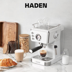 Haden Barista Brew Espresso Coffee Machine 20-Bar Espresso Maker, Ivory & Copper