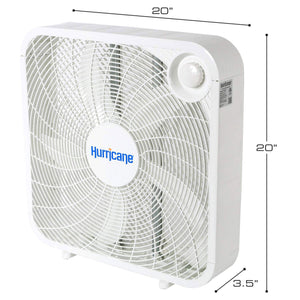 Hurricane 20" Classic Series Floor Box Fan with 3 Speed Settings, 2 Pack, White
