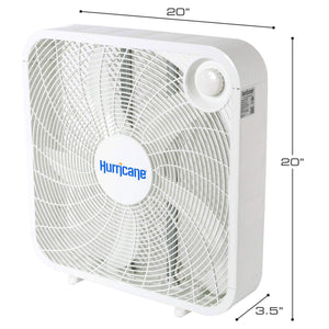 Hurricane 20" Classic Series Floor Box Fan with 3 Speed Settings, 10 Pack, White